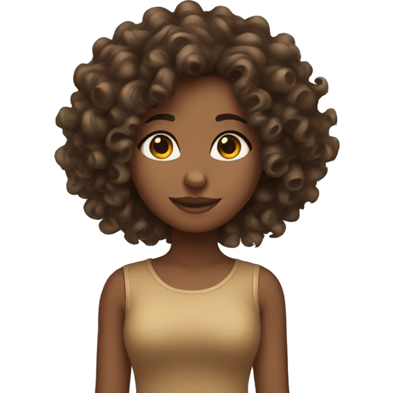 Brown Curly hair girl emoji