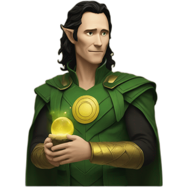 Loki with god of story suite emoji