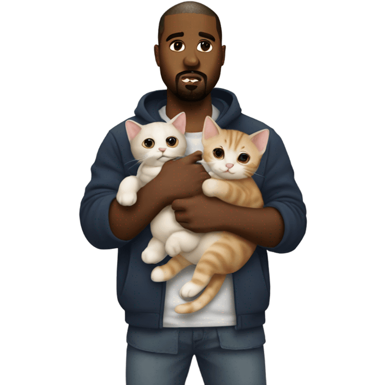 Kanye west holding a kitten  emoji