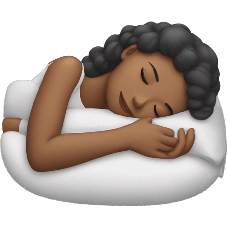 girls sleeping on her arms emoji