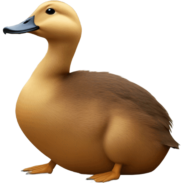 Duck sitting on top of capybara emoji