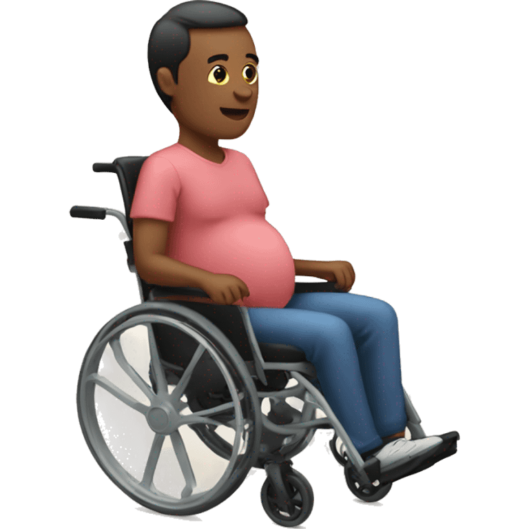 pregnant man in manual wheelchair emoji