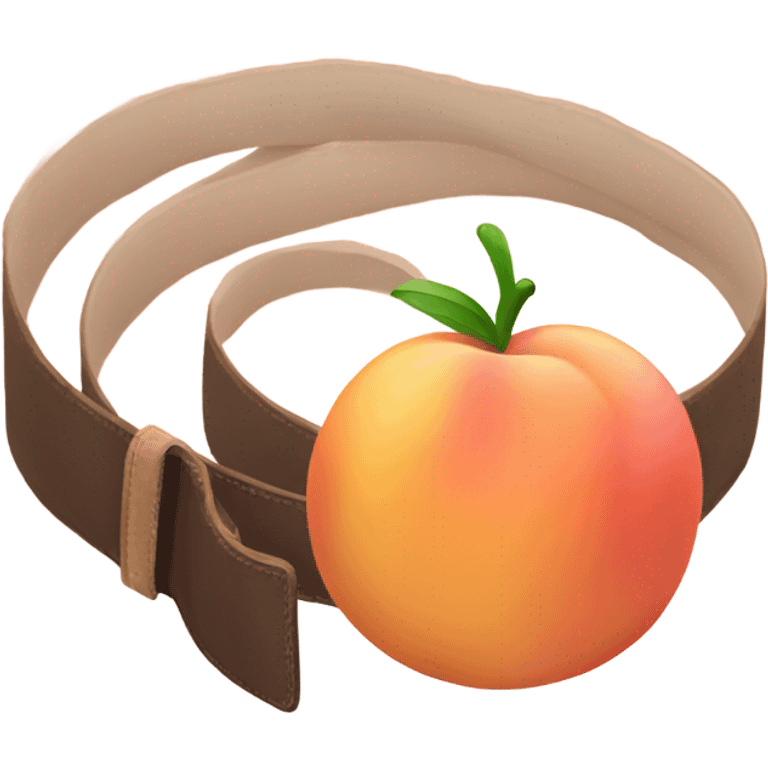 rounded belt with a peach next to it thats getting hit by the belt emoji