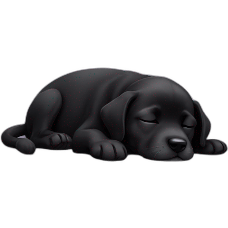 Sleeping black puppy emoji