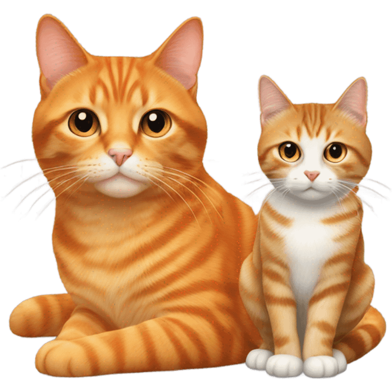 cat orange and tabby cat emoji