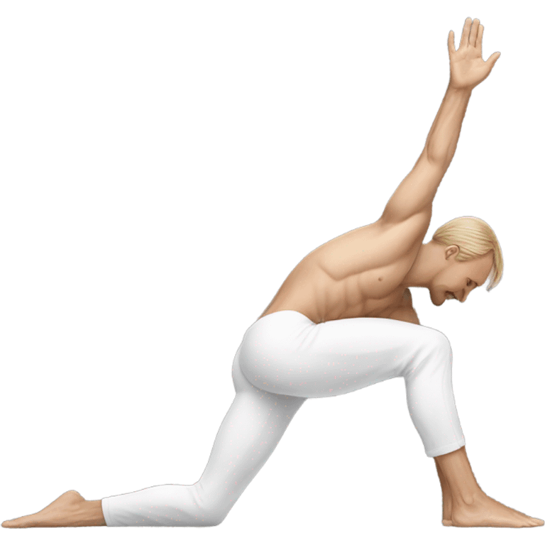 Back bend yoga white male  emoji