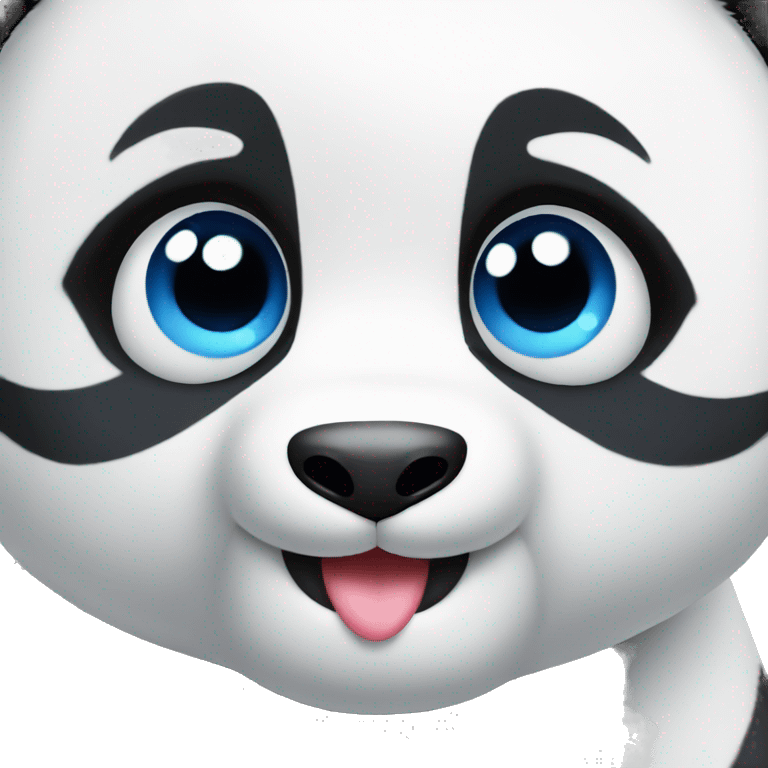 Blue eyed baby panda in love emoji