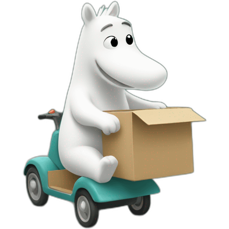 Moomin delivering a box emoji