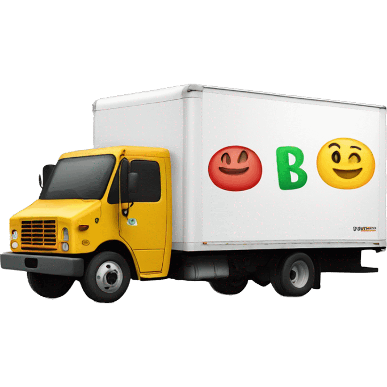 Boxtruck with letters "SWIPE” on the side emoji