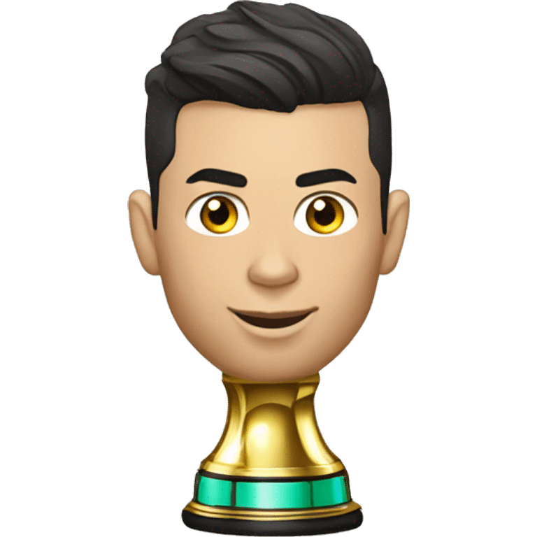 Cristiano Ronaldo con la copa del mundo emoji