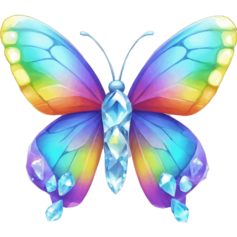 One Rainbow-Diamond-Gem-Butterfly-Crystal-Fly emoji