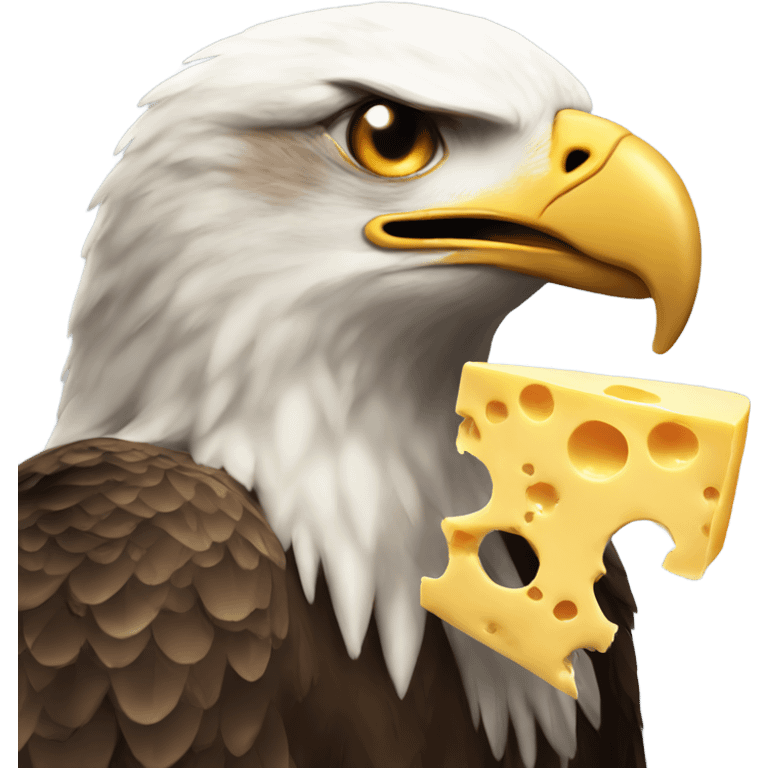 Eagle eating cheese emoji