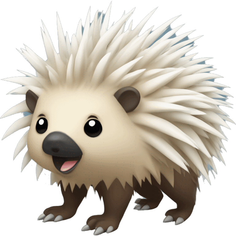 Brazilian porcupine with white pricks all over its face and body emoji