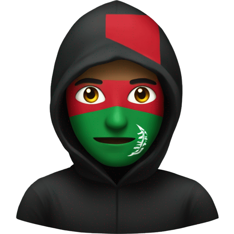 hacker wearing black with Oman flag color  emoji