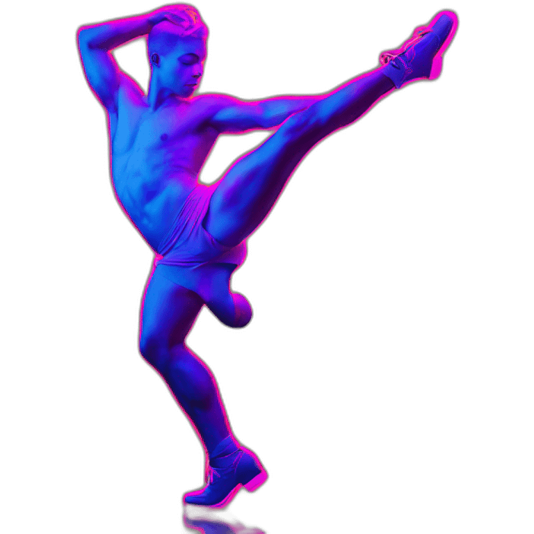  male dancer big booty neon sign style emoji