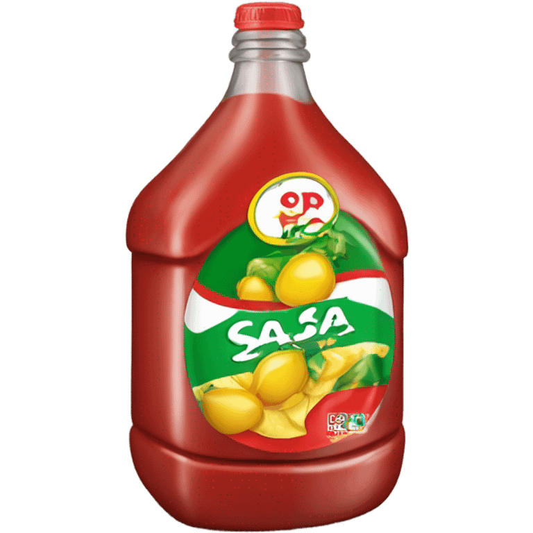 botella de plastico con salsas roja emoji