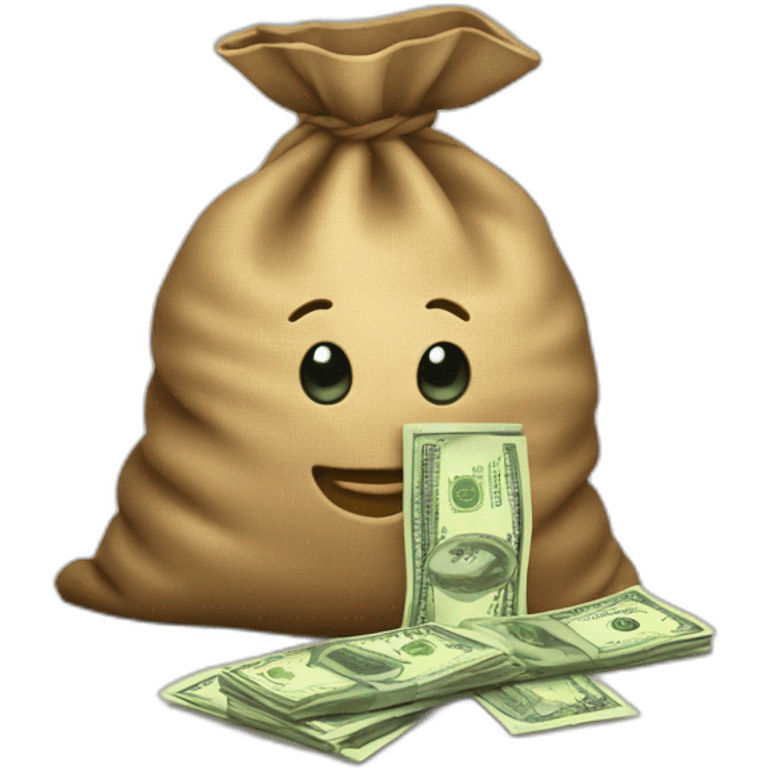 money sack and money emoji