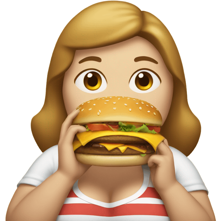 Fat woman eating a burger  emoji