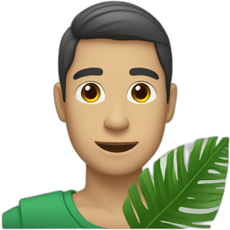 fanning a person with palm leaves emoji