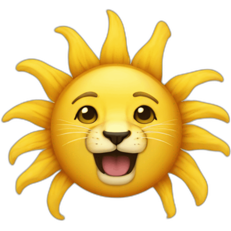 Sun and lion emoji