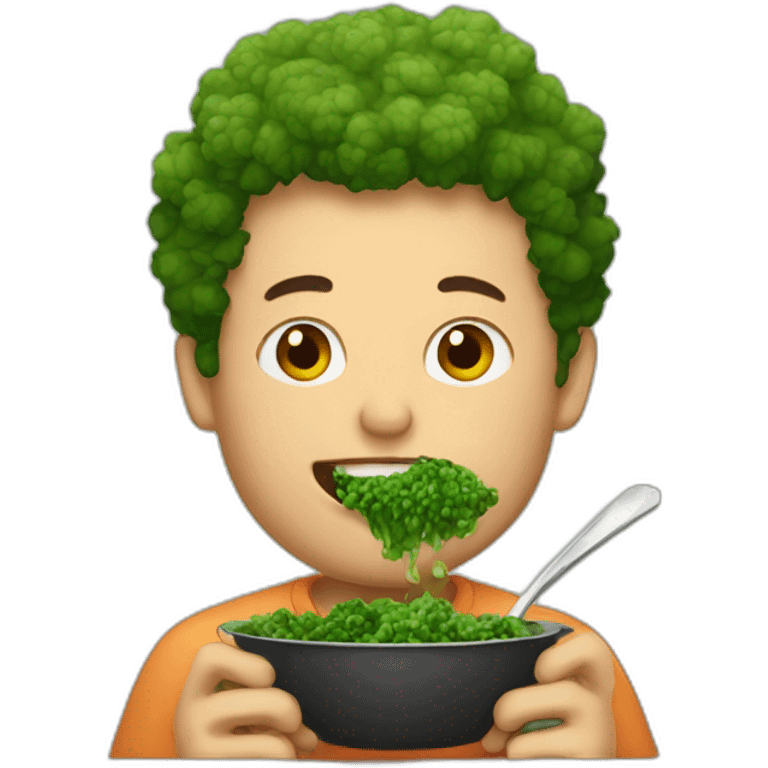 man eats a kale stew emoji