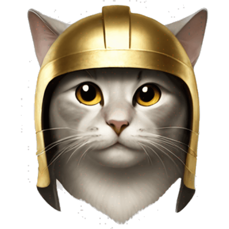 cat with greek golden helmet  emoji