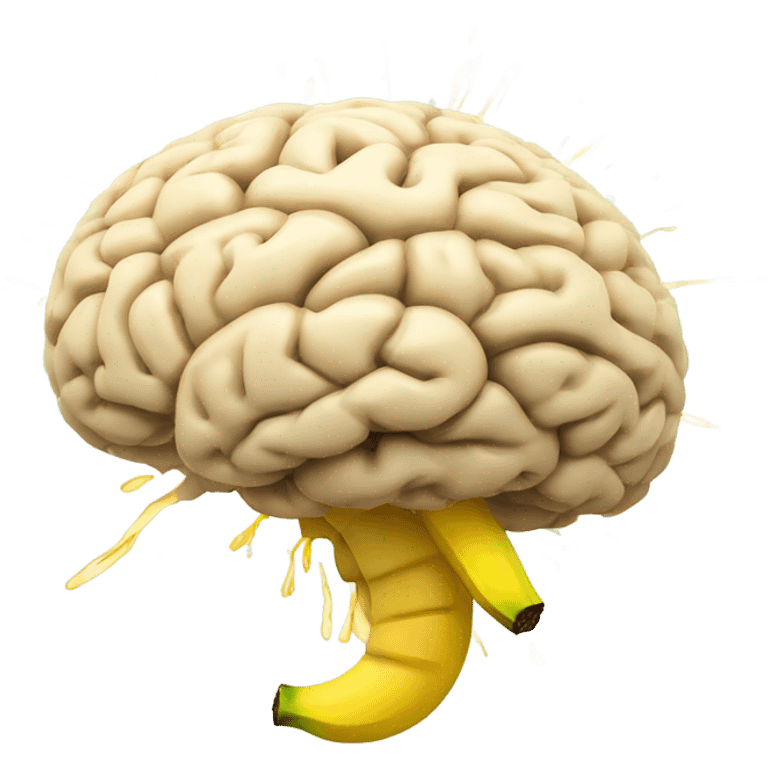 brain with exploding banan emoji