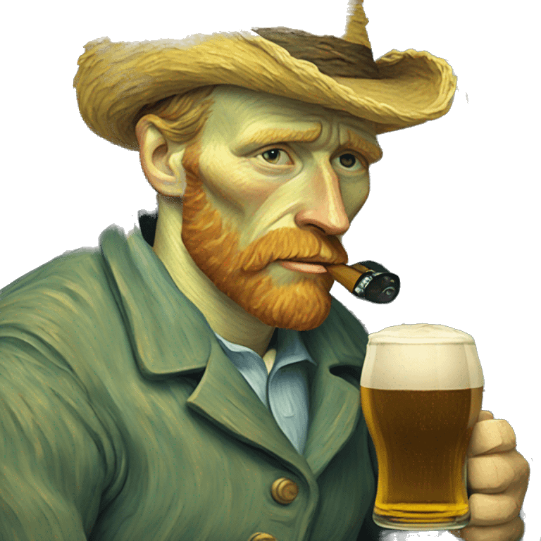 Van Gogh drinking a beer emoji