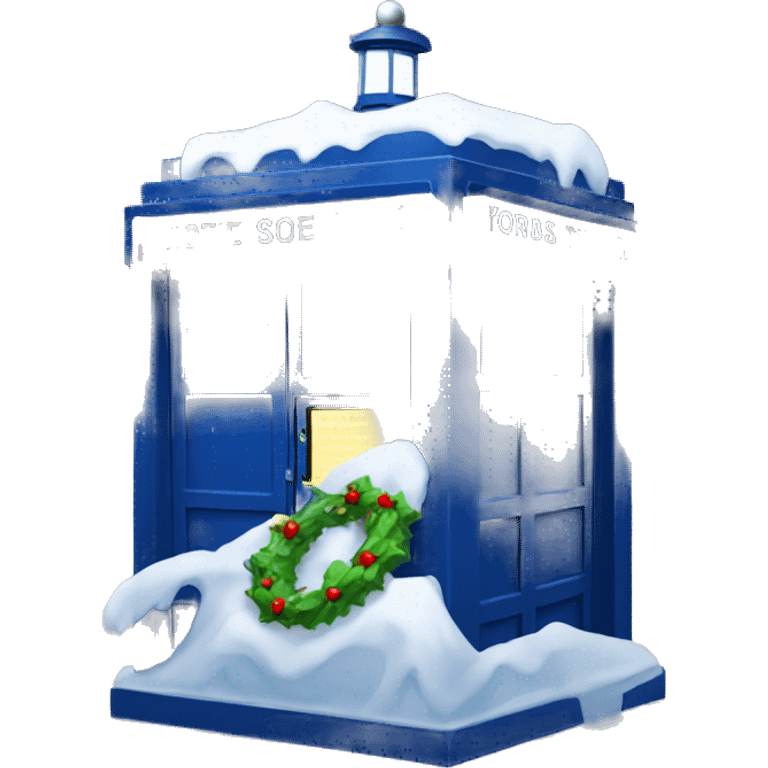 Christmas Tardis in winter  emoji