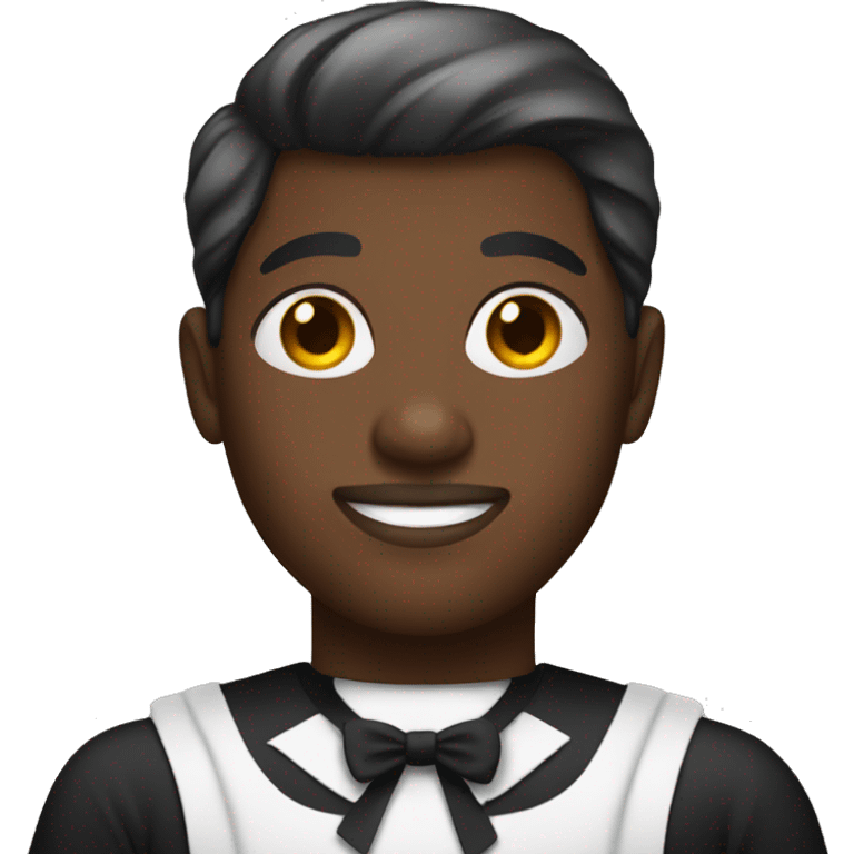 Gay black man in maid dress emoji