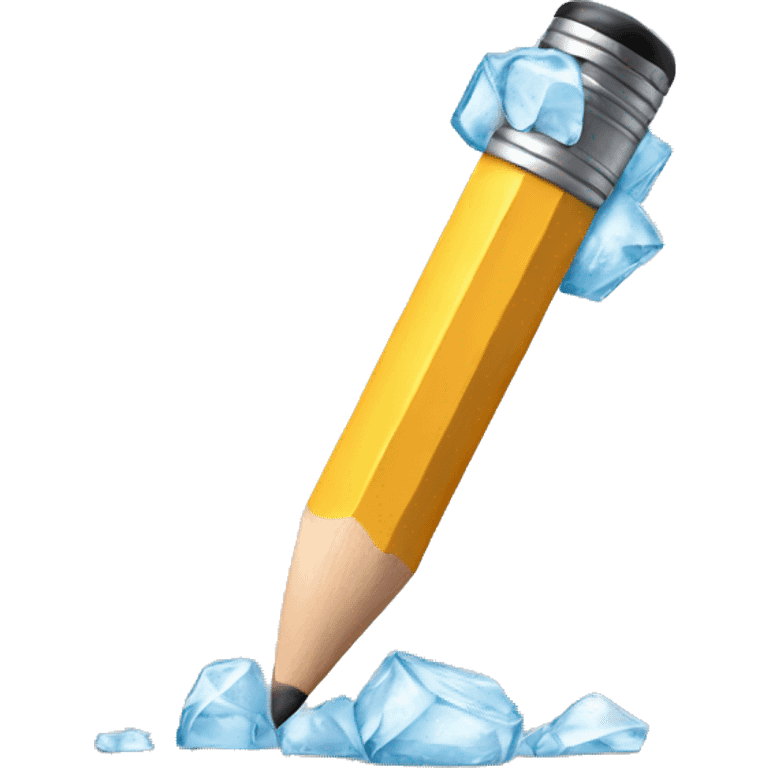 pencil emoji with ice emoji