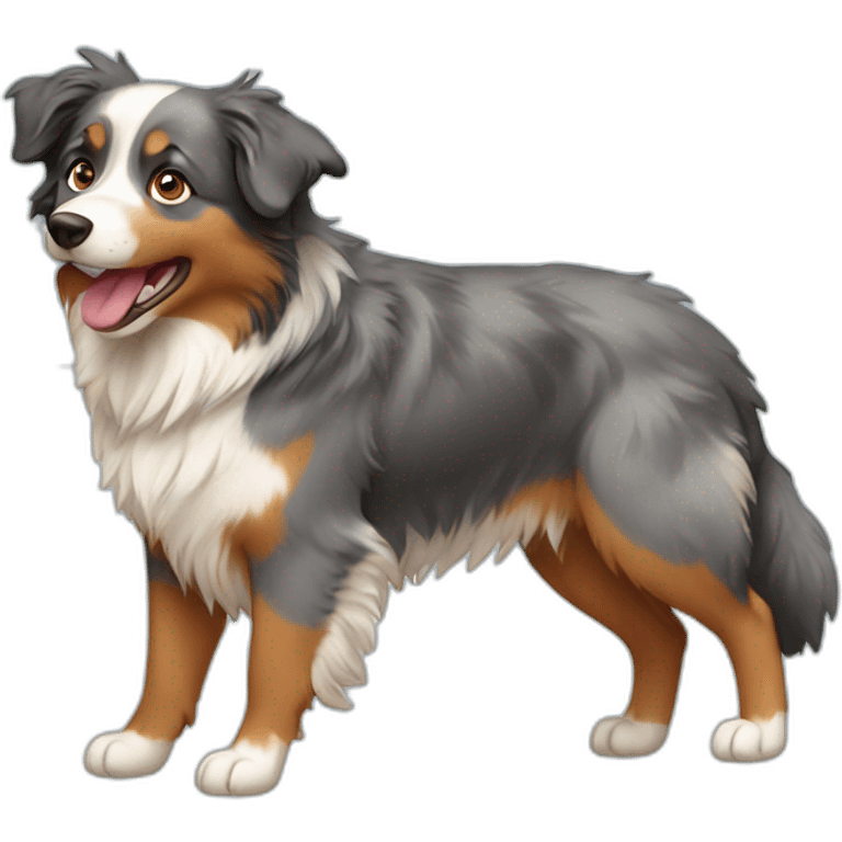 Australian shepherd playing emoji