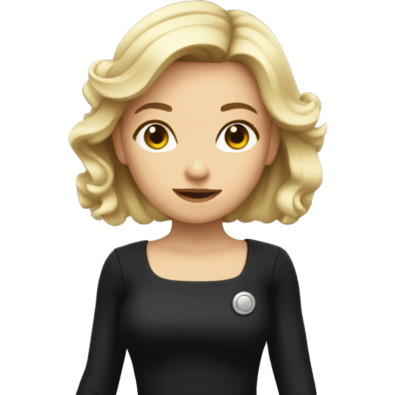 Girl in black dress with gun emoji