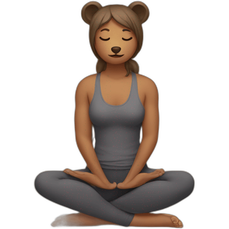 Yoga hold à bear emoji