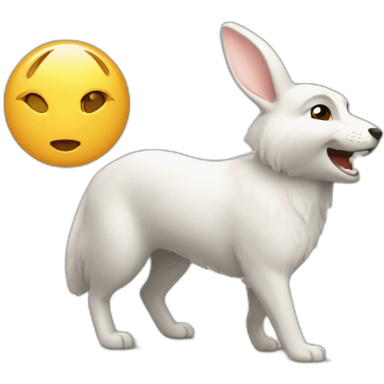 Une course de lapin et de loup emoji