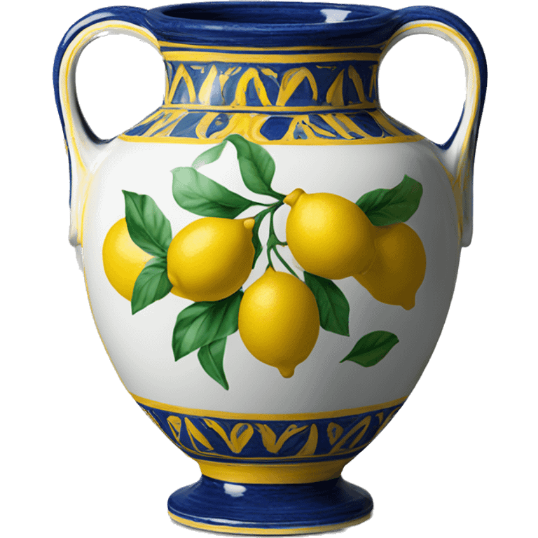 Deruta vase with lemons emoji