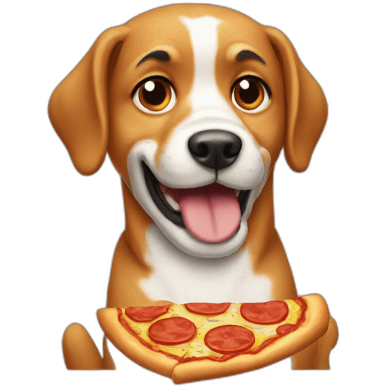 Dog eat pizza emoji