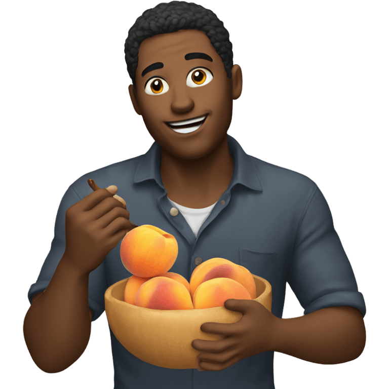 Guy eating peach emoji