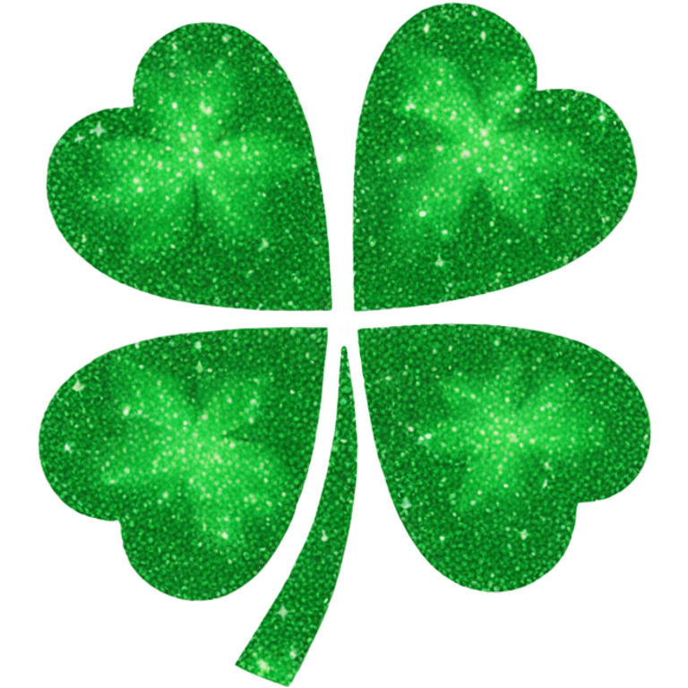 Sparkly 4-leaves clover emoji