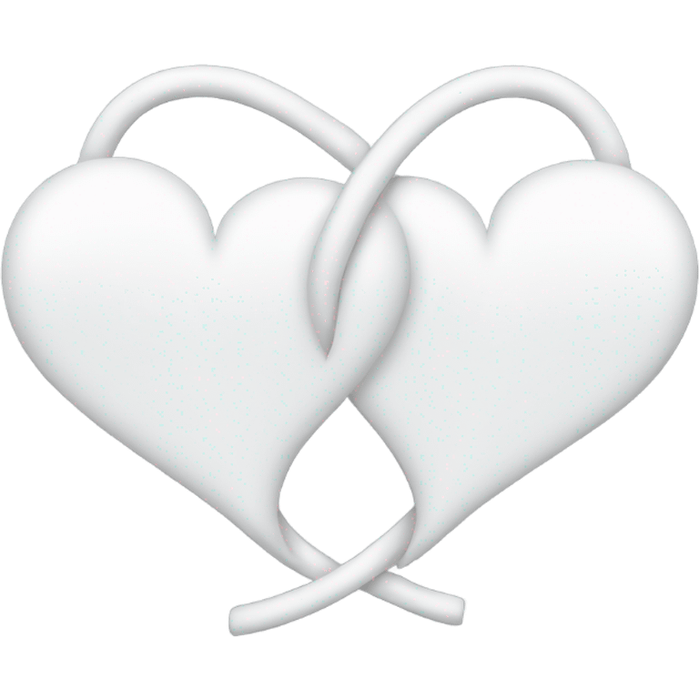 Two White intertwined hearts  emoji