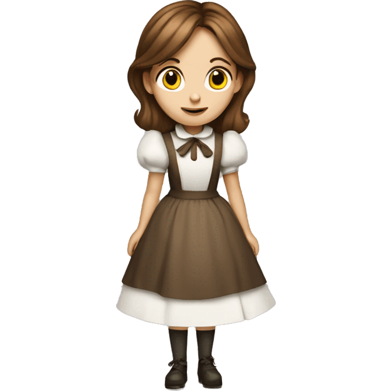 Alice in wonderland with Brown hair emoji