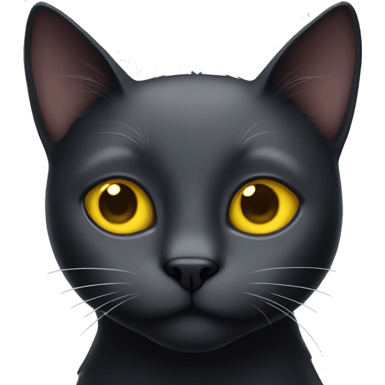 black cat with yellow eyes  emoji