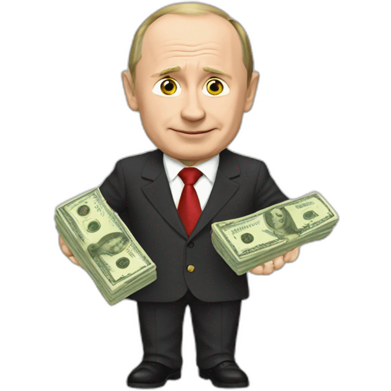 Putin with money emoji