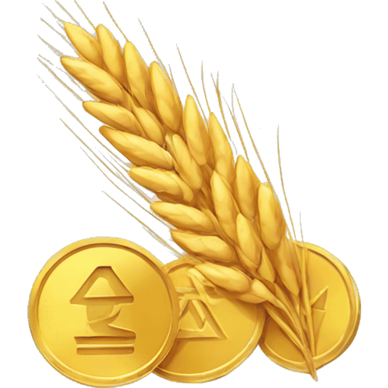 coin with wheat ear emoji