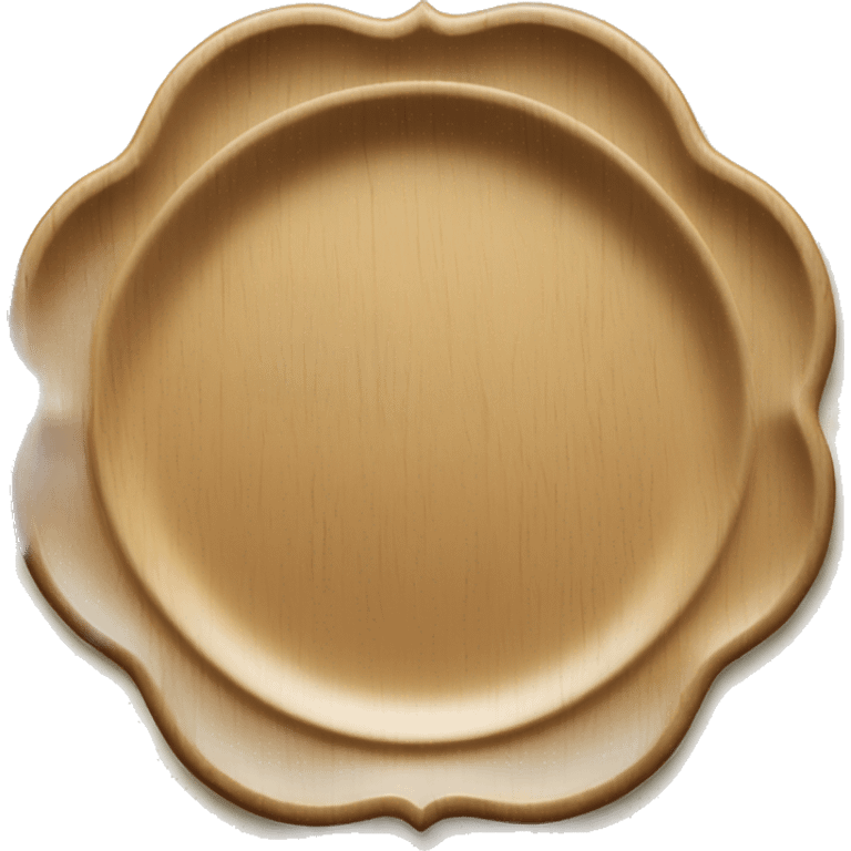 Wood scalloped plate emoji