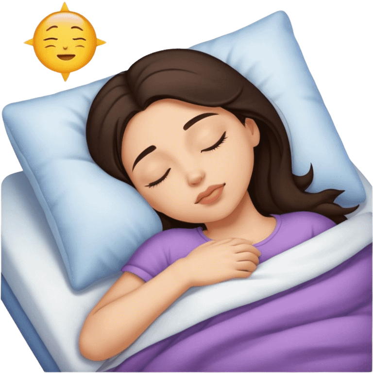 Brunette girl sleepin emoji