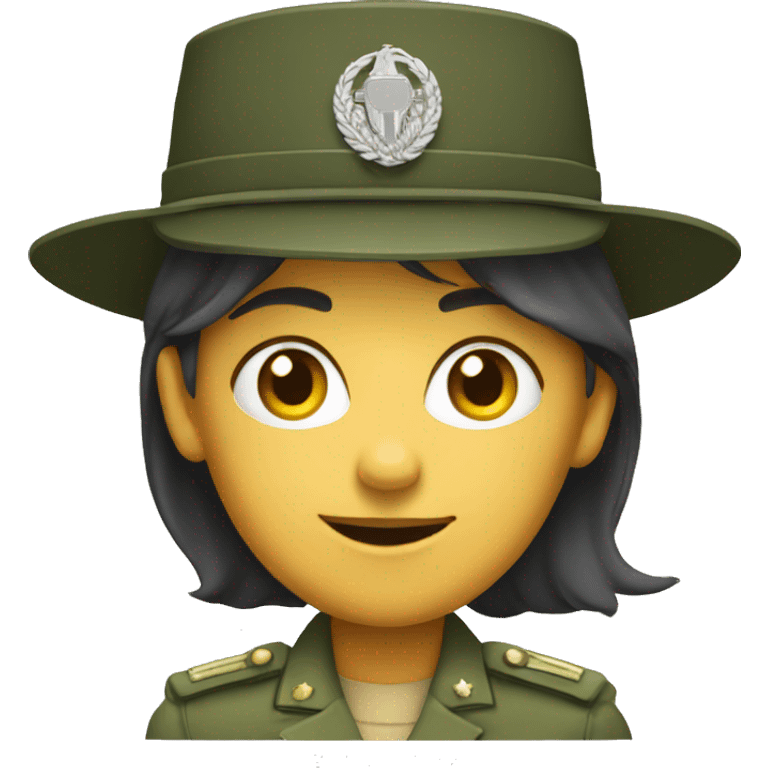 Nowadays Female army general with general's hat. emoji