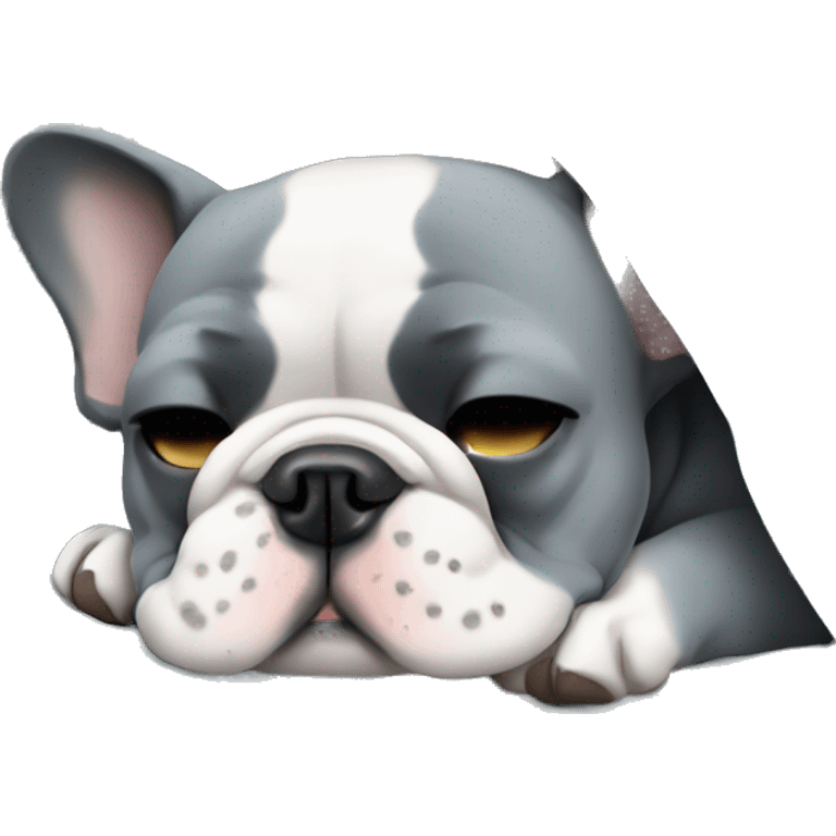 sleeping-blueish grey - french-bulldog emoji