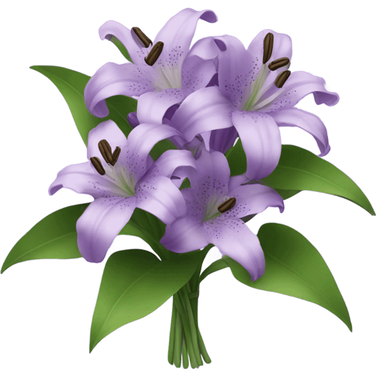 Violet lily bouquet emoji