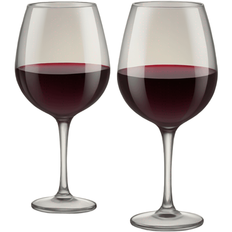 Two wine glasses with wine emoji